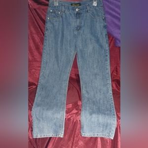 "Gogowear" Boys Jeans Medium Denim Contrast Stitching Size 16